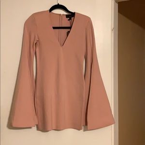 Pink Bodycon Mini Dress + Long Dramatic Sleeves